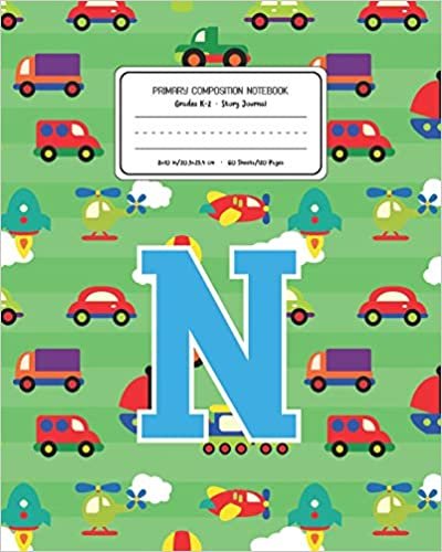 okumak Primary Composition Notebook Grades K-2 Story Journal N: Cars Pattern Primary Composition Book Letter N Personalized Lined Draw and Write Handwriting ... Book for Kids Back to School Preschool