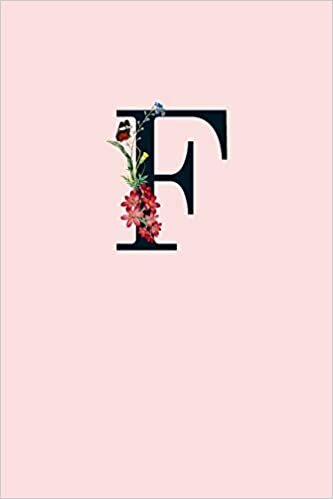 okumak F: 110 College-Ruled Pages (6 x 9) | Light Pink Monogram Journal and Notebook with a Simple Floral Emblem | Personalized Initial Letter Journal | Monogramed Composition Notebook