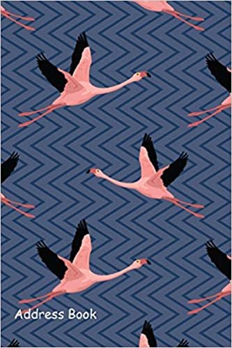 okumak Address Book: Include Alphabetical Index With Flying flamingo pattern seamless cover