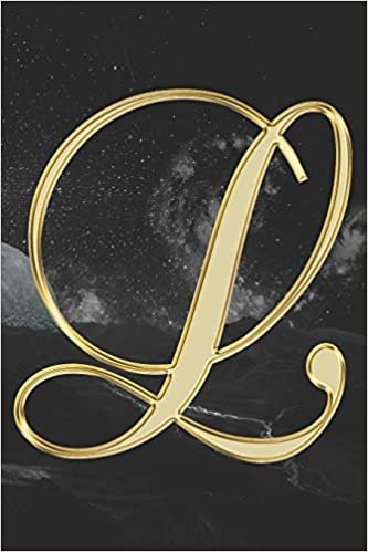 okumak L Journal: A Monogram L Initial Capital Letter Notebook For Writing And Notes: Great Personalized Gift For All First, Middle, Or Last Names (Yellow Gold Moon Galaxy Print)