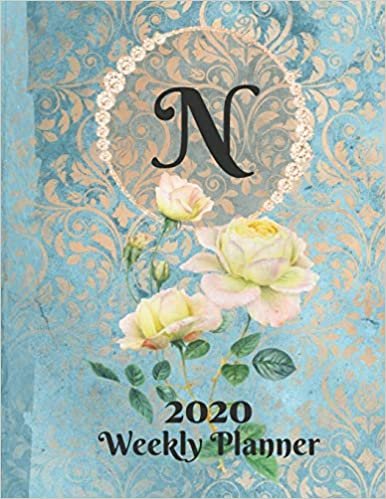 okumak Plan On It Large Print 2020 Weekly Calendar Planner 15 Months Notebook Includes Address Phone Number Pages - Monogram Letter N: January 2020 through ... Damask Lace with Yellow Roses on Glossy Cover