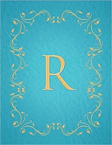 okumak R: Modern, stylish, capital letter monogram ruled notebook with gold leaf decorative border and baby blue leather effect. Pretty and cute with a ... use. Matte finish, 100 lined pages, 8.5 x 11.
