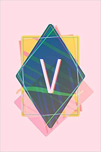 okumak V: Pink Pastel Vaporwave Aesthetic Monogram Journal / Composition Notebook with Initial - 6” x 9” - College Ruled / Lined
