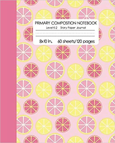 okumak Primary Composition Notebook Level K-2 Story Paper Journal: Lemon Draw and Write Dotted Midline Creative Picture Diary | Kindergarten to 2nd Grade Elementary Students