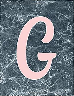 okumak Rose pink G Monogram Initial letter G Notebooks Journals gifts for kids, Girls and Women who like black &amp; white marbles, Writing &amp; Note Taking - 120 ... Book, Composition notebook, Journal or Diary