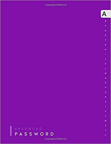okumak Password: 8.5 x 11 | Large Print Login Notebook Organizer with A-Z Alphabetical Tabs Printed | Classic Essential Backward Design Purple