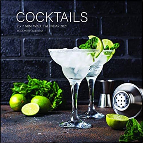 okumak Cocktails 7 x 7 Mini Wall Calendar 2021: 16 Month Calendar