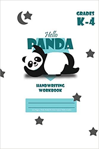 okumak Hello Panda Primary Handwriting k-4 Workbook, 51 Sheets, 6 x 9 Inch White Cover