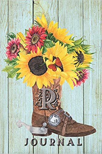 okumak R: Journal: Sunflower Journal Book, Monogram Initial R Blank Lined Diary with Interior Pages Decorated With Sunflowers.
