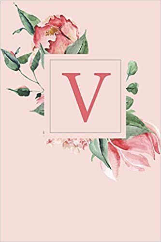 okumak V: A Soft Pink Roses and Peonies Monogram Sketchbook | 110 Sketchbook Pages (6 x 9) | Floral Watercolor Monogram Sketch Notebook | Personalized Initial Letter Journal | Monogramed Sketchbook
