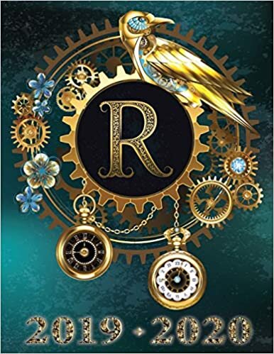 okumak Weekly Planner Initial “R” Monogram September 2019 - December 2020: Steampunk Teal Falcon and Clock Personalized 16-Month Large Print Letter-Sized ... BG Steampunk Monogram Falcon Watch, Band 18)