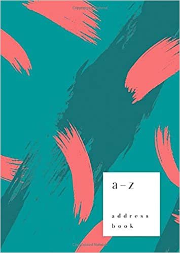 okumak A-Z Address Book: B6 Small Notebook for Contact and Birthday | Journal with Alphabet Index | Hand-Drawn Brush Hipster Cover Design | Teal