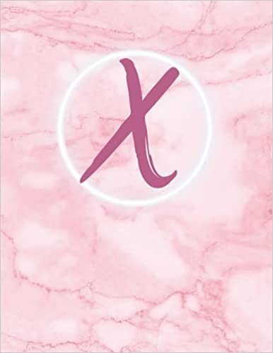 okumak X: Monogram single initial X Notebook: Pink, for girls and women, school, work, notes 8.5X11 with 120 lined pages, college rule