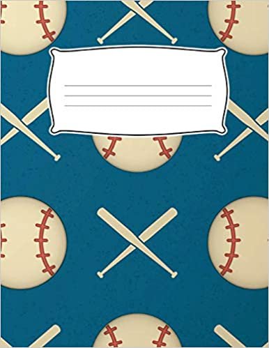okumak School Kids Seventh Grade Composition Book: Baseball Blue Draw &amp; Write Note Book: Design Journal Notebook: Kids, 12, 13 Year Old, Middle School, 7th ... 8.5 x 11, Wide Ruled Lined Paper for Children