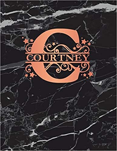okumak Courtney: Personalized Dot Grid Bullet Notebook for Women or Girls. Monogram Initial C. Black Marble &amp; Rose Gold Cover. 8.5&quot; x 11&quot; 110 Pages Dotted Journal Diary Paper