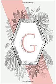 okumak G : CAPITAL LETTER: Monogram Initial G pinky Floral Lined Notebook / Diary for Writing &amp; Taking Note for Girls and Women , Birthday Gift, 120 Pages, 6x9, Soft Cover, Matte Finish