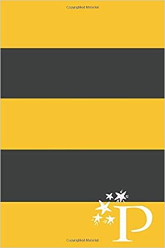 okumak P: 6x9 Lined Personalized Writing Notebook Journal, 120 pages — Monogram Initial Letter P with Magical Stars on Blue &amp; Gray Background (Magical Golden Yellow Monogram Gifts)