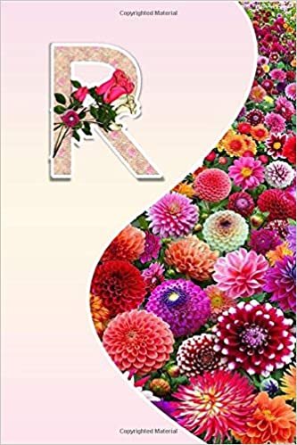 okumak Notebook Journal Flowers blank lined college Letter R: Personal use, School, Home, College, Flower Husband, Family ,110 Pages (6x9) inch Lined Blank