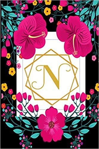 okumak N: Weekly 2020 Planner Floral Monogram Initial | Notebook Journal With Dotted Pages For Woman