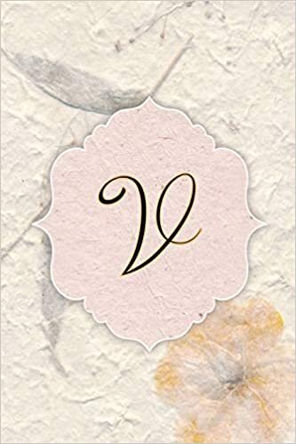 okumak V: Beautiful Flower Journal, Monogram Initial Letter V Lined Diary Notebook