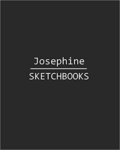 okumak Josephine Sketchbook: 140 Blank Sheet 8x10 inches for Write, Painting, Render, Drawing, Art, Sketching and Initial name on Matte Black Color Cover , Josephine Sketchbook