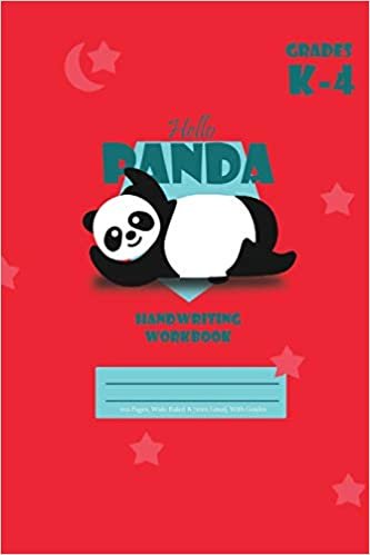okumak Hello Panda Primary Handwriting k-4 Workbook, 51 Sheets, 6 x 9 Inch Red Cover