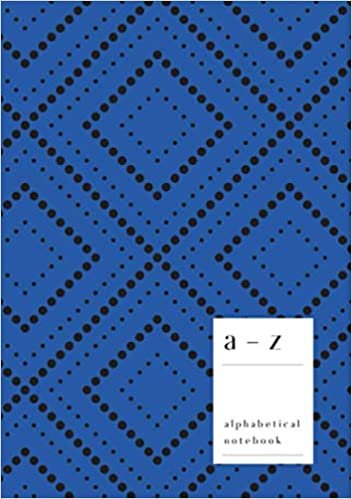 okumak A-Z Alphabetical Notebook: A5 Medium Ruled-Journal with Alphabet Index | Dot Rhombus Geometric Cover Design | Blue