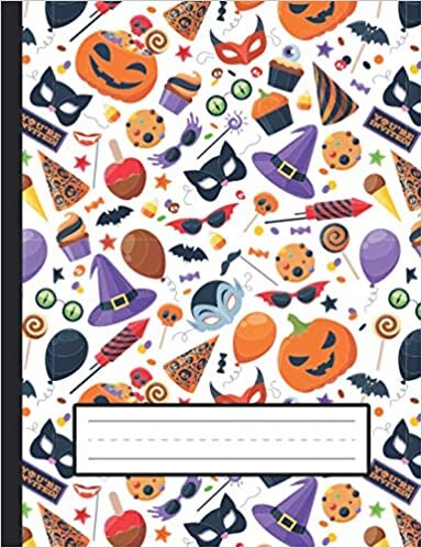 okumak Pumpkins, Candy, Masks, Bats - Halloween Primary Story Journal To Write And Draw For Grades K-2 Kids: Standard Size, Dotted Midline, Blank Handwriting Practice Paper With Picture Space For Girls, Boys