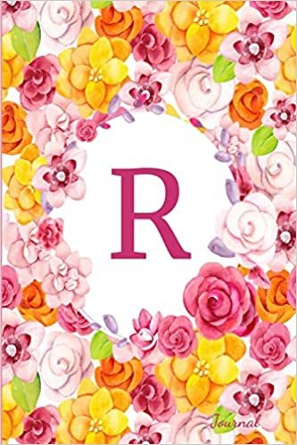okumak R Journal: Beautiful Flower Bouquet, Monogram Initial Letter R Lined Diary Notebook
