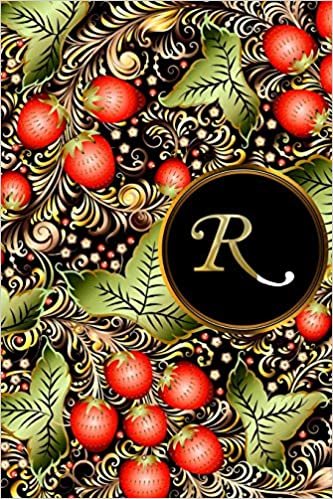 okumak R: Initial Monogram Lined Letter Notebook, Journal &amp; Diary for Writing &amp; Note Taking for Girls and Women - Gold and Floral
