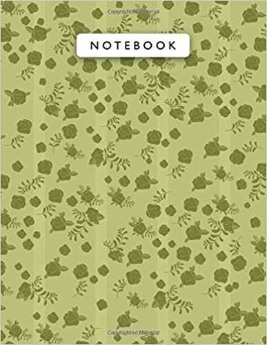 okumak Notebook Citron Color Mini Vintage Rose Flowers Lines Patterns Cover Lined Journal: Journal, Planning, A4, College, 8.5 x 11 inch, 21.59 x 27.94 cm, Monthly, 110 Pages, Wedding, Work List