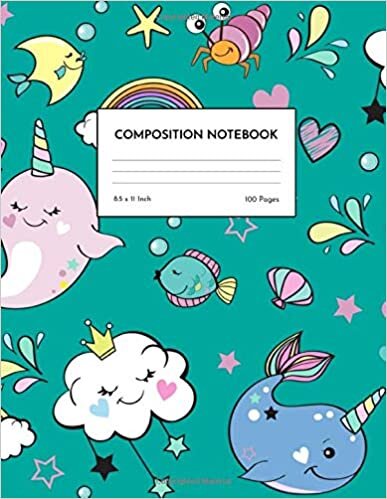 okumak Composition Notebook: Wide Ruled Cute Unicorn Blank Lined Cute Notebooks for Girls s Kids School Writing Notes Journal - Primary Composition Notebook - Notes # 005671