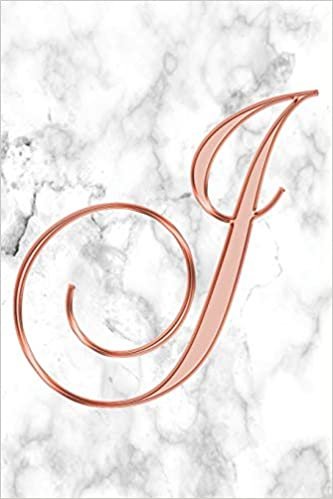 okumak J Journal: A Monogram J Initial Capital Letter Notebook For Writing And Notes: Great Personalized Gift For All First, Middle, Or Last Names (Rose Gold White Marble Print)