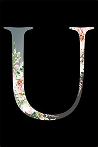 okumak U: 105 Page Dot Grid Journal : 6x9 Floral Initial Dotted Notebook : Satin Matte Black Cover
