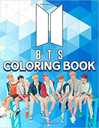 okumak BTS Coloring Book: Bangtan Boys Coloring Books for ARMY and KPOP lovers with Jin, RM, JHope, Suga, Jimin, V, Jungkook, BT21 Design - Vol 1