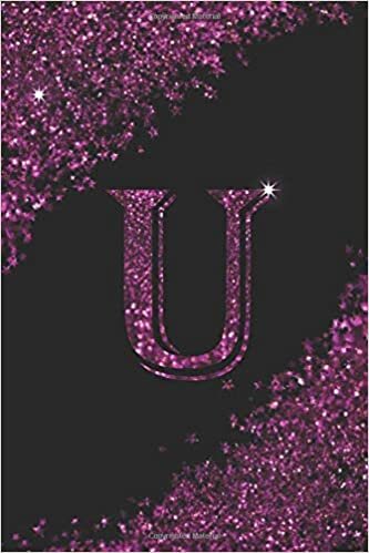 okumak U letter glitter Lined Notebook Journal purple and black color for women girls perfect gift idea.: Journal or Diary for Kids, Girls &amp; Women
