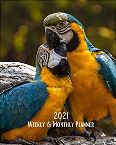 okumak 2021 Weekly and Monthly Planner: Love Parrots - Monthly Calendar with U.S./UK/ Canadian/Christian/Jewish/Muslim Holidays– Calendar in Review/Notes 8 ... Nature Animals For Work Business School