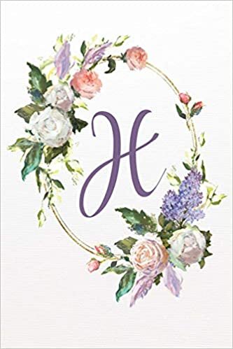 okumak H: White Pink Floral 6”x9” Lined Notebook (White Pink Floral Alphabet Series 6”x9” Notebook - Letter H, Band 8)