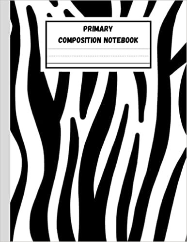 okumak Primary Composition Notebook: Black and White Primary Composition Notebook with Picture Space | Draw and Write Paper for Kids Grades K-2 | Zebra Print Cover