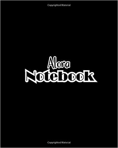 okumak Alora Notebook: 100 Sheet 8x10 inches for Notes, Plan, Memo, for Girls, Woman, Children and Initial name on Matte Black Cover