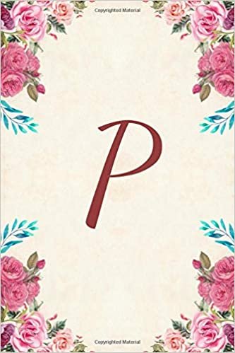 okumak P: Monogram Journal Notebook Diary For Girls and Women, Pink Floral 6 x 9