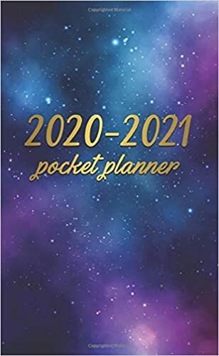 okumak 2020-2021 Pocket Planner: Pretty Two Year Monthly Pocket Planner and Organizer | 2 Year (24 Months) Schedule Agenda with Phone Book, Password Log, U.S. Holidays &amp; Notes | Interstellar Violet Nebula