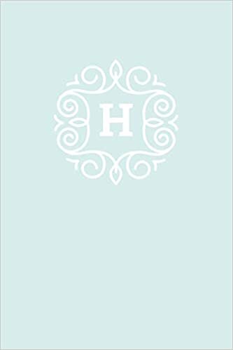 okumak H: 110 Sketchbook Pages (6 x 9) | Monogram Sketch Notebook with a Light Blue Background and Simple Vintage Elegant Design | Personalized Initial Letter Journal | Monogramed Sketchbook