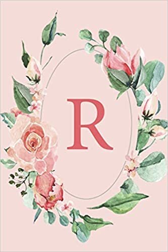 okumak R: Pink Roses and Peonies Monogram Sketchbook | 110 Sketchbook Pages (6 x 9) | Floral Watercolor Monogram Sketch Notebook | Personalized Initial Letter Journal | Monogramed Sketchbook