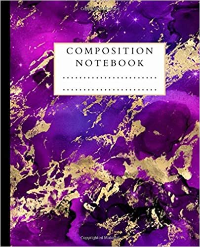 okumak Composition Notebook: Lined Paper Workbook | Gold Glitter Liquid Marble Book for Girls | Primary Journal for Kids s Students | Collage Wide Ruled Notebook