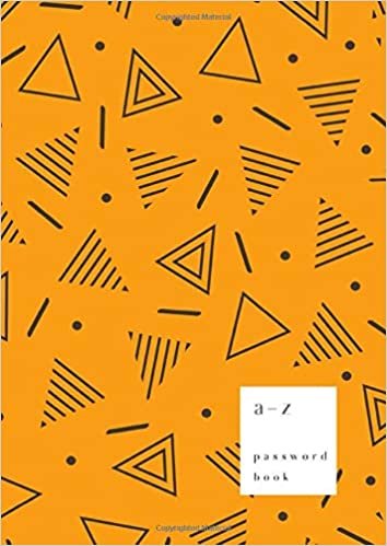 okumak A-Z Password Book: A4 Big Password Notebook with A-Z Alphabet Index | Large Print Format | Memphis Geometric Triangle Design | Orange