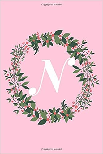 okumak N: Pink Floral Initial Notebook