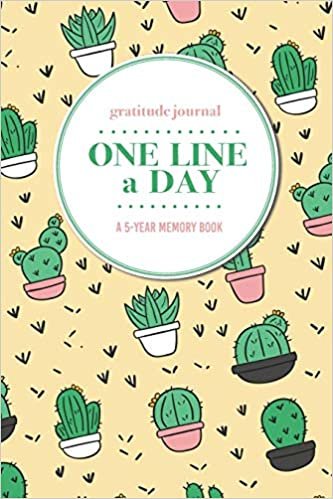 okumak Gratitude Journal | One Line a Day | A 5-Year Memory Book: 5-Year Gratitude Journal | 5-Year Diary | Cactus Notebook for Keepsake Memories and Journaling