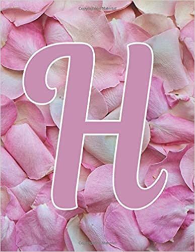 okumak Rose Pink Floral H Monogram Initial letter H Notebooks Journals gifts for kids, Girls and Women who like flowers, Writing &amp; Note Taking - 120 pages of ... Pad, Composition notebook, Journal or Diary