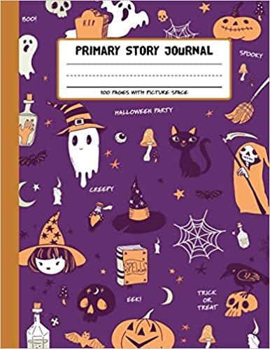okumak Primary Story Journal - Halloween Party: Grades K-2 Draw and Write Composition Book with Dotted Midline and Picture Space for Early Childhood, Kindergarten and Preschool (Primary Story Journals)
